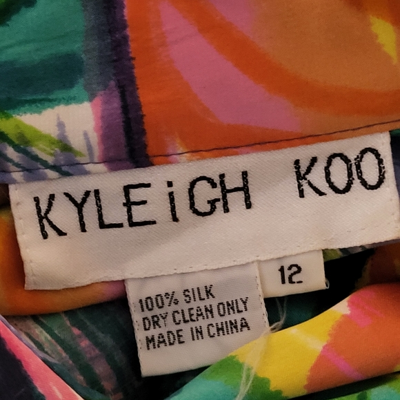 Kyleigh Koo vintage silk oversized shirt/tunic size 12 - Picture 5 of 6